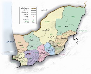 نقشه استان گلستان