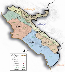 نقشه استان ایلام