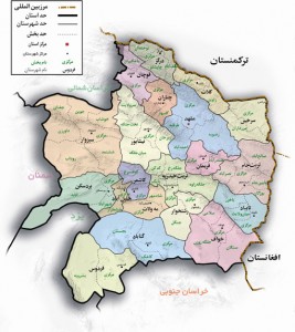 نقشه استان خراسان رضوی